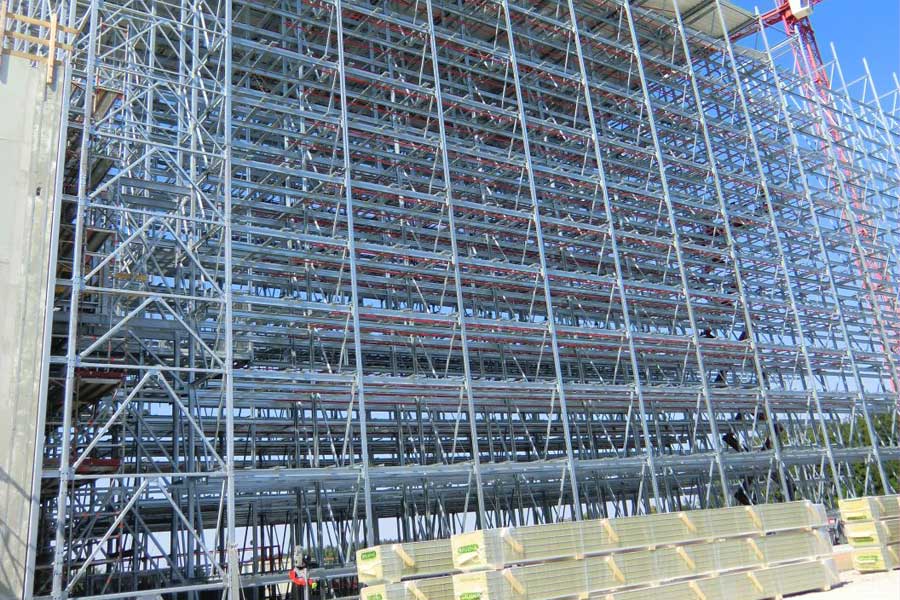 Hochregallager ohne Fassade