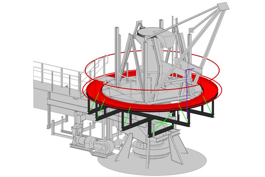 Wartungssteg an einer Mischanlage